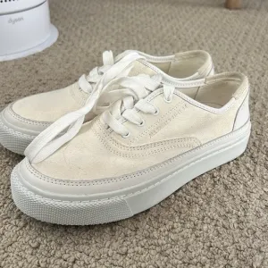All Saints Bella Suede White Minimalist Sneakers Women's Size 7 $195