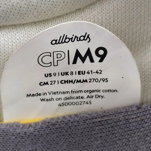 Allbirds CP Canvas Pacers Men Size 9 Ivory Casual Comfort Classics Sneakers
