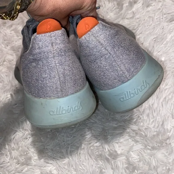 Allbirds gray felt and sea foam green sole sneakers