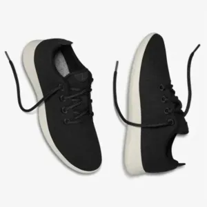 Allbirds Men's Wool Runners Lace Up Running Sneakers True Black Cream Sole 11