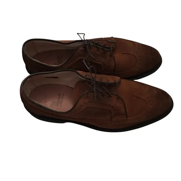 ALLEN EDMOND Big Sur suede wingtip Oxford dress shoes brown size 11D