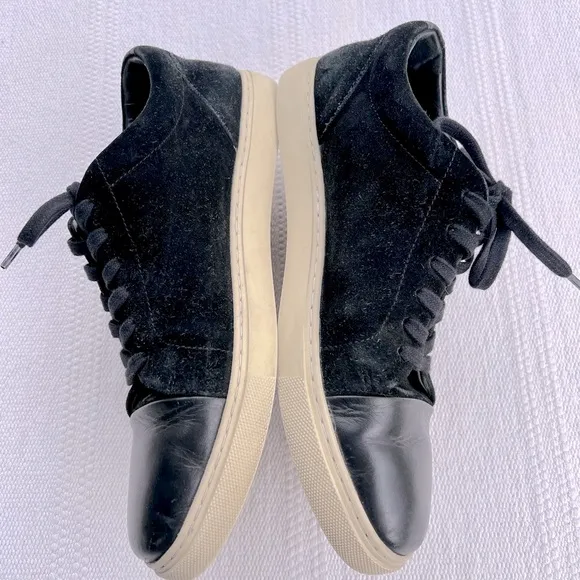 Allen Edmonds Black Lace Suede Sneakers Size 8.5 Casual