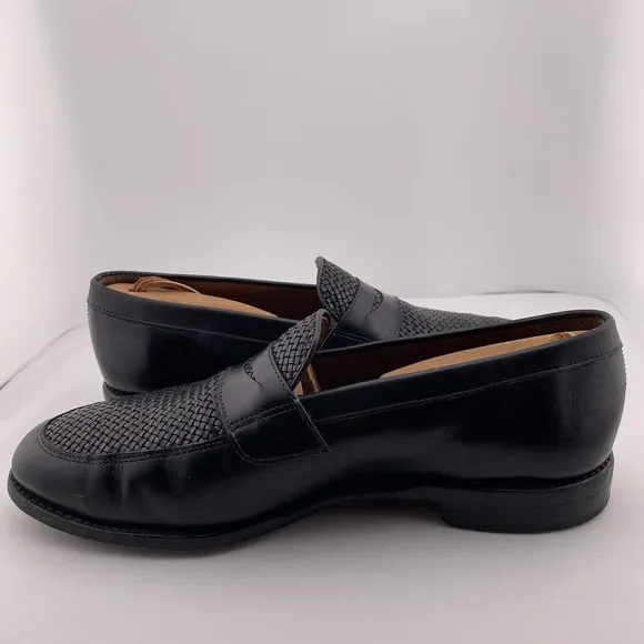 ALLEN EDMONDS Mens Casual Dress Shoes Woven Leather Penny Loafers Size 10 D