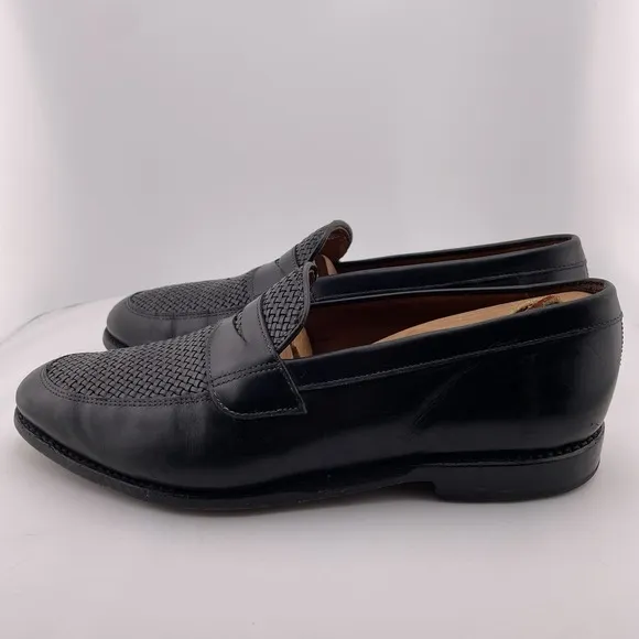 ALLEN EDMONDS Mens Casual Dress Shoes Woven Leather Penny Loafers Size 10 D