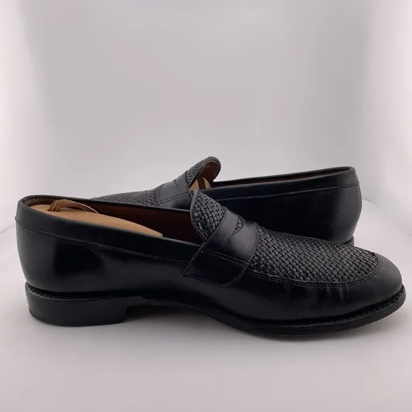 ALLEN EDMONDS Mens Casual Dress Shoes Woven Leather Penny Loafers Size 10 D
