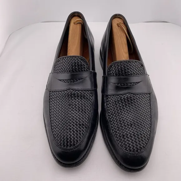 ALLEN EDMONDS Mens Casual Dress Shoes Woven Leather Penny Loafers Size 10 D