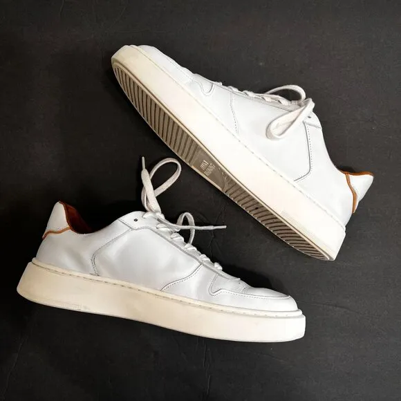 Allen Edmonds Owen White Leather Sneakers Mens Size 11 D