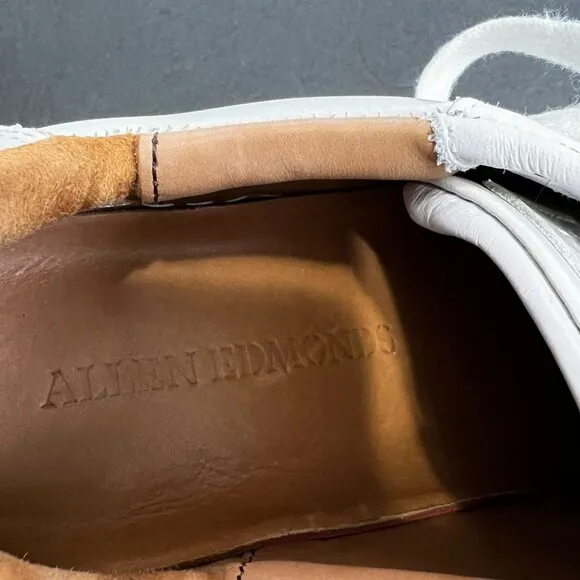Allen Edmonds Owen White Leather Sneakers Mens Size 11 D