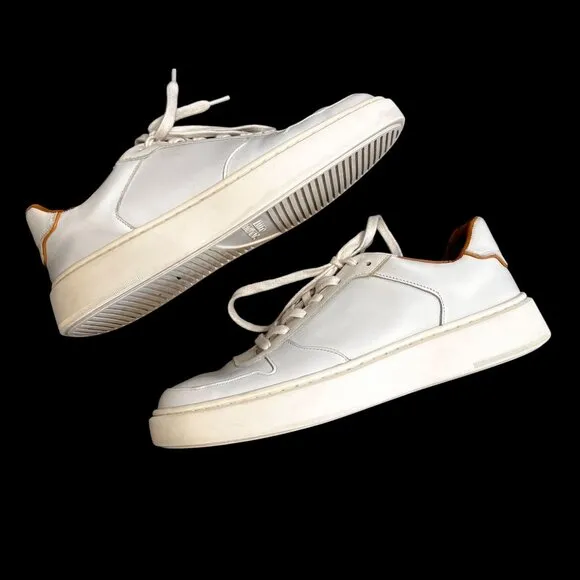 Allen Edmonds Owen White Leather Sneakers Mens Size 11 D
