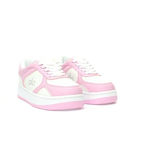 Alo Yoga Casual Sports Skateboard Shoes Pink And White