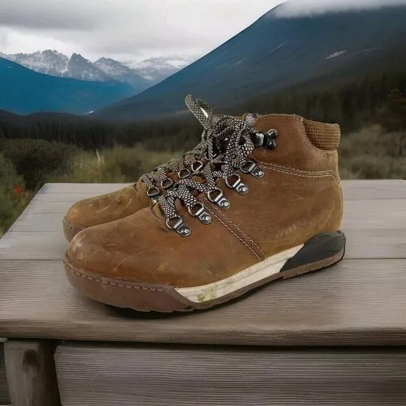 Alpine Design Womens Leather Hiking Boots US 9.5 fiamnata Lace-Up Brown boot