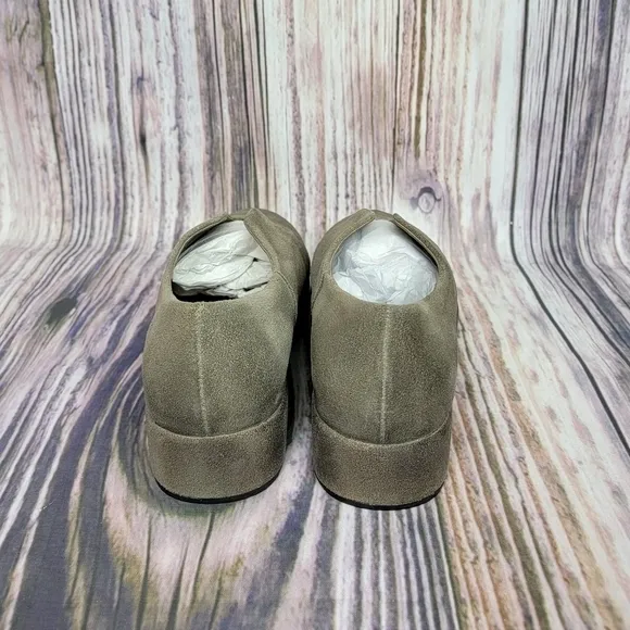 ANTELOPE Grey Nappa Oval Flatform Slip On Shoes