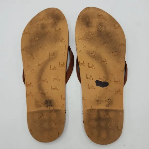 Anthropologie BEEK Seabird Leather Flip Flop In Tan/tan Size 40 EU, 10 US