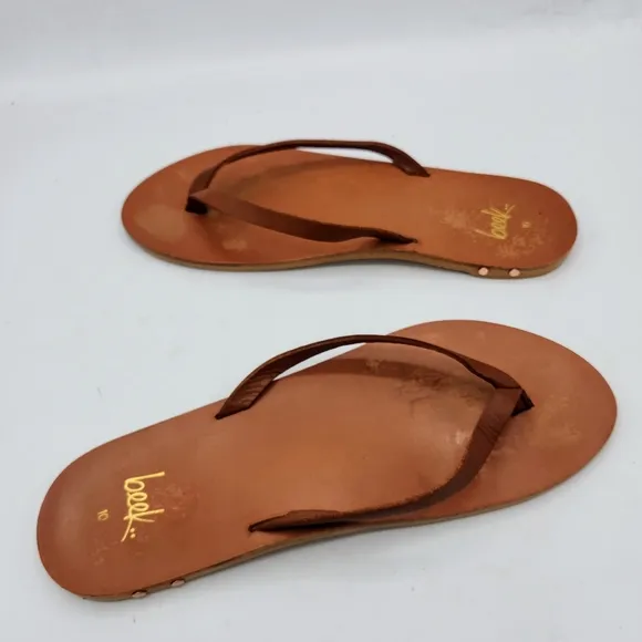 Anthropologie BEEK Seabird Leather Flip Flop In Tan/tan Size 40 EU, 10 US