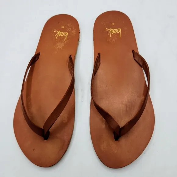 Anthropologie BEEK Seabird Leather Flip Flop In Tan/tan Size 40 EU, 10 US