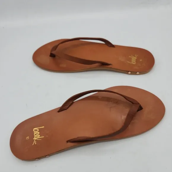 Anthropologie BEEK Seabird Leather Flip Flop In Tan/tan Size 40 EU, 10 US