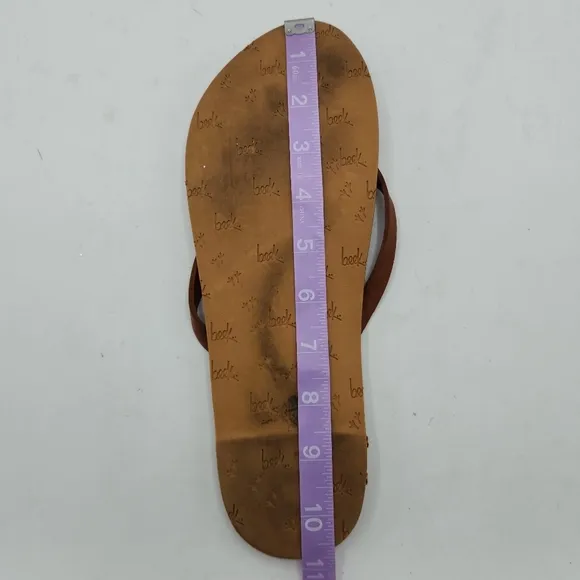 Anthropologie BEEK Seabird Leather Flip Flop In Tan/tan Size 40 EU, 10 US