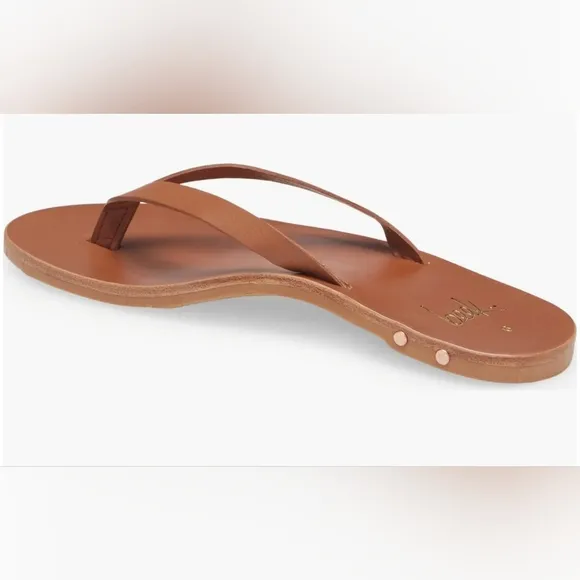 Anthropologie BEEK Seabird Leather Flip Flop In Tan/tan Size 40 EU, 10 US