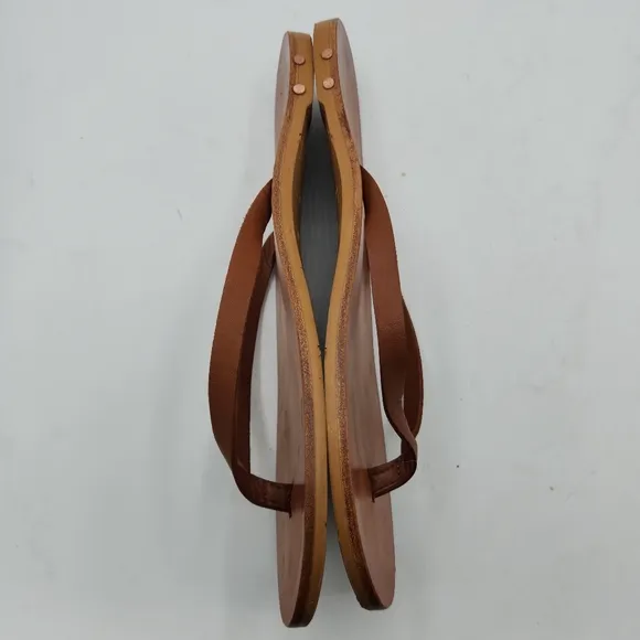 Anthropologie BEEK Seabird Leather Flip Flop In Tan/tan Size 40 EU, 10 US