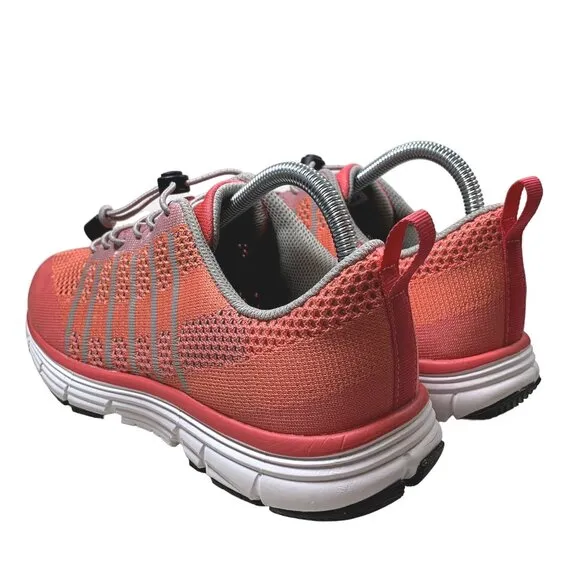 Apex Breeze Shoes Womens 8 W Coral Pink Pull Cord Diabetic Walking Sneaker A7200