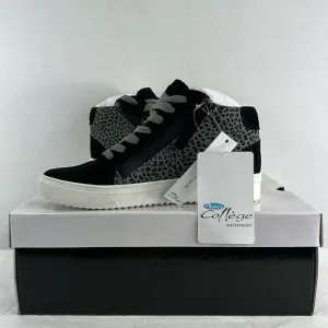 Aqua College Guliette Lace-Up Zip Sneakers- Grey Leopard Leather- Size 9.5- NIB