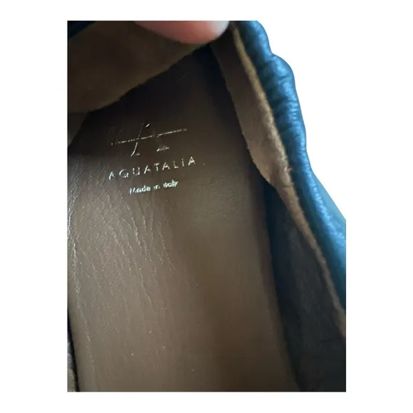 Aquatalia Dark Green  Leather Flats Shoes Size 7 ，Made in Italy