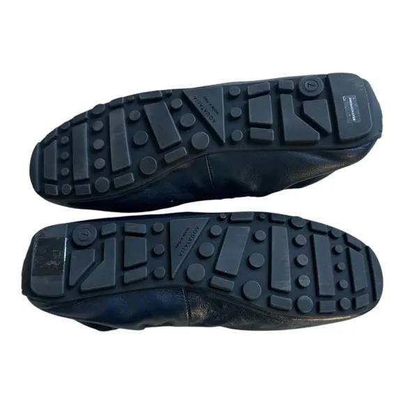 Aquatalia Dark Green  Leather Flats Shoes Size 7 ，Made in Italy