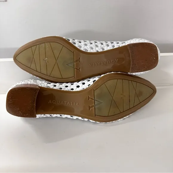 Aquatalia Heels White Woven Shoes Women’s Size 8 *MinorWear