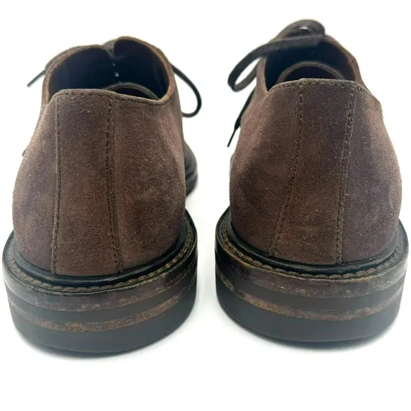 AQUATALIA Shoes Men's 10 Italy Roberto Suede Brown Lace Up Oxfords Weatherproof