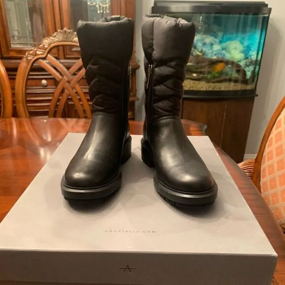 Aquatalia Lori waterproof stain resistant technology leather Italian boot size 6