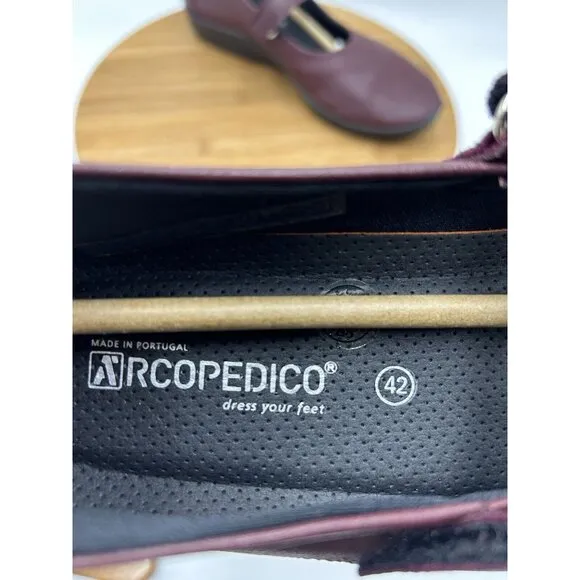 Arcopedico‎ L18 Mary Jane Flats Color Bordeaux Womens Size 42 EU/Us 10.5-11