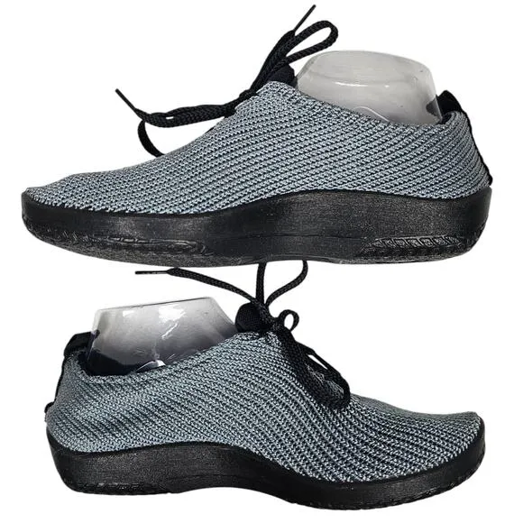 Arcopedico LS Nylon Knit Washable Lace Up Shoe in Titanium Gray, EU 39, US 8-8.5