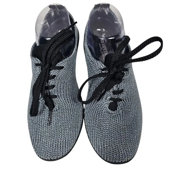 Arcopedico LS Nylon Knit Washable Lace Up Shoe in Titanium Gray, EU 39, US 8-8.5