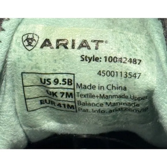 ARIAT Womens Ignite Waterproof Shoes Sz 9.5 Steel Blue Casual Sneakers 10042487