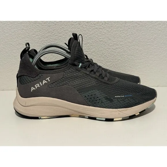 ARIAT Womens Ignite Waterproof Shoes Sz 9.5 Steel Blue Casual Sneakers 10042487