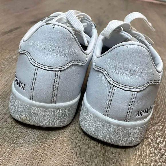 Armani Exchange Men's Lace-Up Low-Top Sneakers White Size 7 US