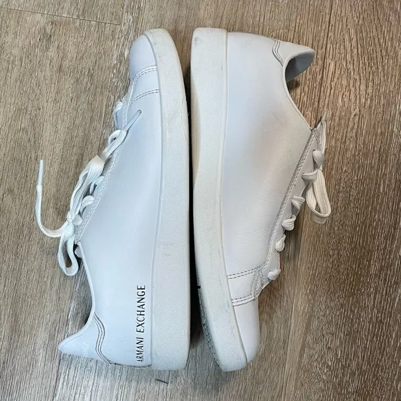 Armani Exchange Men's Lace-Up Low-Top Sneakers White Size 7 US