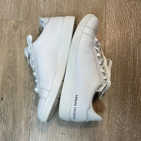Armani Exchange Men's Lace-Up Low-Top Sneakers White Size 7 US