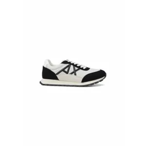 Armani Exchange Printed Lace-Up Sneakers with Rubber Sole Men Black