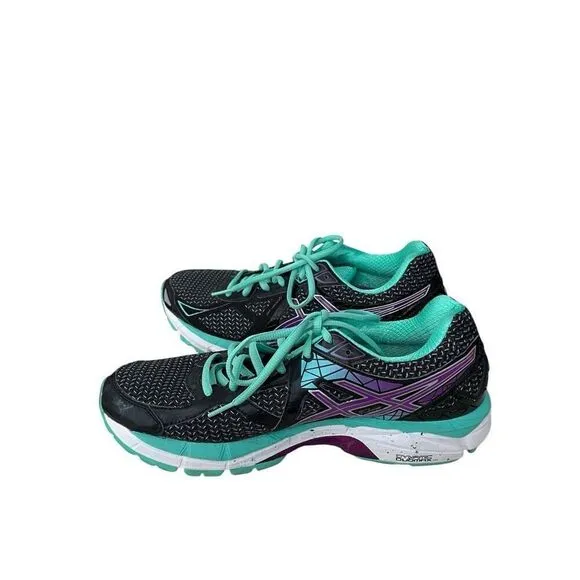 Asics GT-2000 3 Black Aqua Blue Running Walking Athletic Shoes Women's Size 10