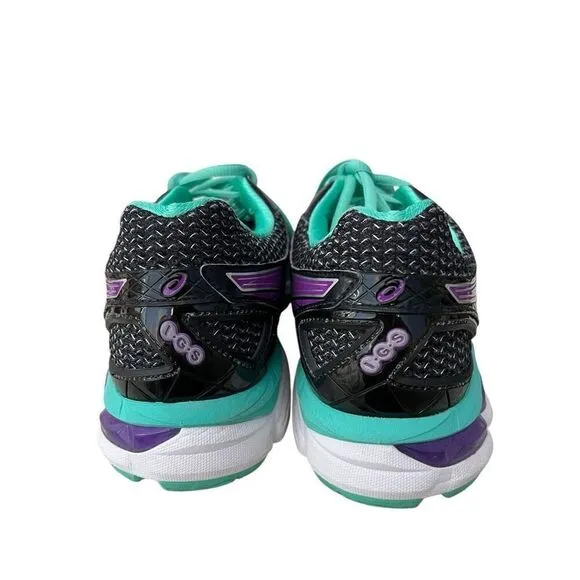 Asics GT-2000 3 Black Aqua Blue Running Walking Athletic Shoes Women's Size 10