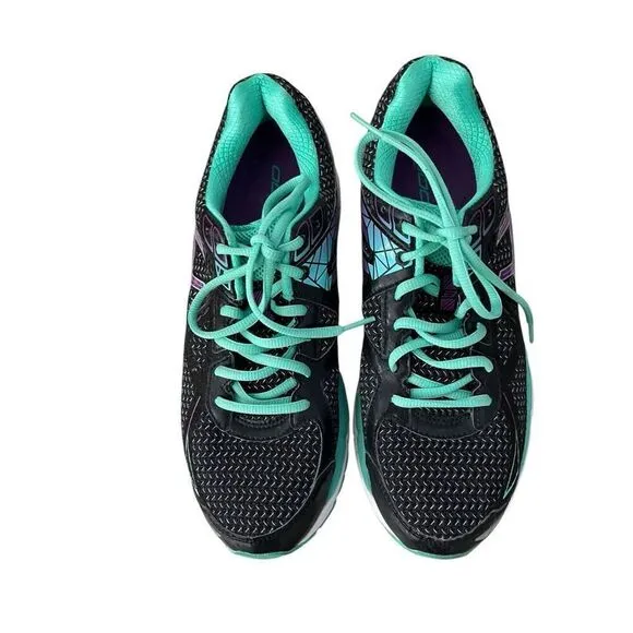 Asics GT-2000 3 Black Aqua Blue Running Walking Athletic Shoes Women's Size 10