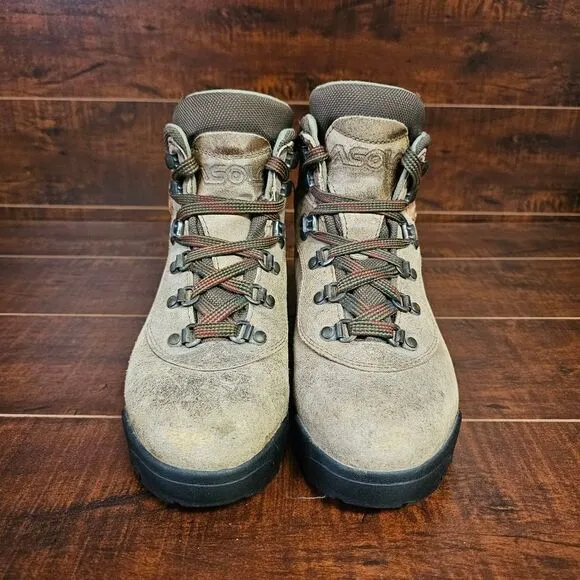 Asolo Classic Vibram Sole Brown Leather Hiking Boots Womens Size 6