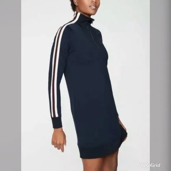 💙Athleta Circa Track Sweatshirt Dress-Navy💙