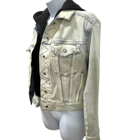 ATHLETA DOUBLE TIME DENIM JACKET Size‎ XS 3 In 1 Light Wash Crop Short