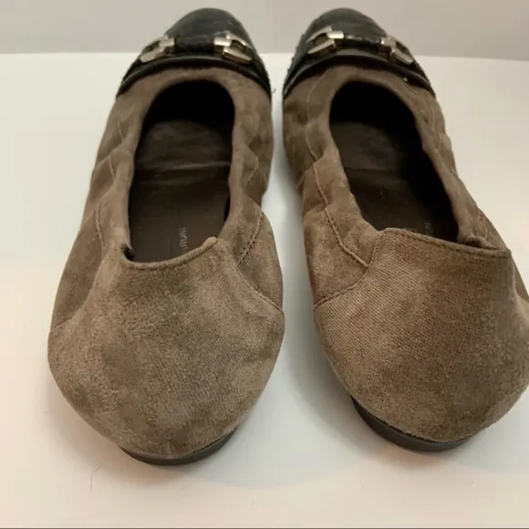 Attilio Giusti Leombrani Italian Tan Leather Metallic Ballet Flats