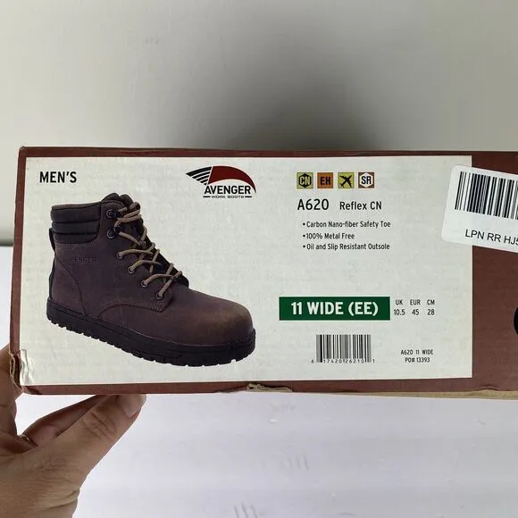 Avenger Steel Toe Boots Electrical Hazard Mens Sz 11 Brown Wide Shop Boots New