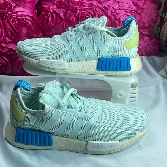 (B) Adidas NMD_R1 Ice Mint Kids' Running Shoes CG6983, Size 6.5