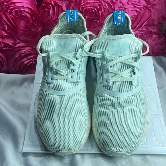 (B) Adidas NMD_R1 Ice Mint Kids' Running Shoes CG6983, Size 6.5