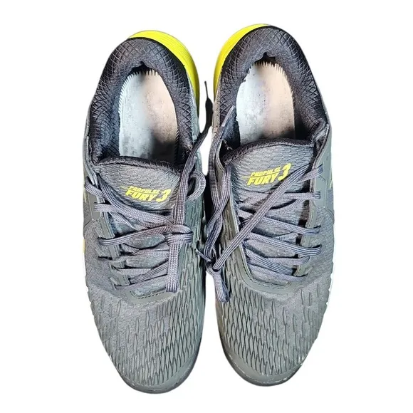 Babolat Michelin Tennis Shoes Fury 3 AC Performance Padel Gray Yellow Men 10.5